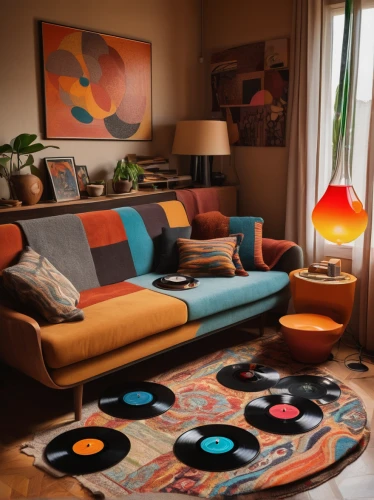 mid century modern,mid century,vinyl records,retro turntable,vinyl record,vinyl player,discs vinyl,record player,mid century house,the living room of a photographer,mid century sofa,apartment lounge,modern decor,living room,livingroom,gramophone record,retro lampshade,interior decor,contemporary decor,hi-fi,Art,Artistic Painting,Artistic Painting 29