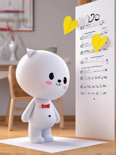 3d figure,danboard,3d teddy,musical paper,3d model,soft robot,wooser,music note paper,plug-in figures,cute cartoon character,music sheet,b3d,bichon frisé,danbo,composer,sheet of music,korean handy drum,music sheets,sudoku,music notes,Unique,3D,3D Character