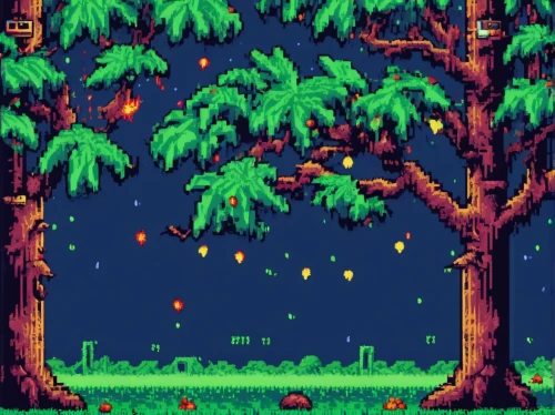 fairy forest,tree grove,cartoon forest,forest background,pixel art,forest tree,forests,forest glade,tree torch,mushroom landscape,forest,fireflies,the forest,red tree,forest dark,cartoon video game background,forest ground,autumn forest,winter forest,the forests,Unique,Pixel,Pixel 04