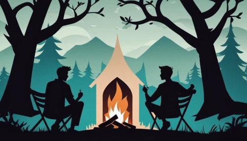 campfires,campfire,halloween silhouettes,camp fire,campsite,celebration of witches,campers,camping tipi,bonfire,camping,fireside,halloween poster,camping equipment,campground,game illustration,halloween travel trailer,halloween illustration,scouts,forest workers,witches,Unique,Paper Cuts,Paper Cuts 05