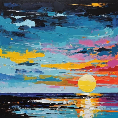 coast sunset,seascape,sea landscape,painting technique,beach landscape,acrylic,acrylic paint,ocean,sun and sea,sunset,evening lake,coastal landscape,sunset beach,oil on canvas,abstract painting,oil painting on canvas,horizon,sea,ocean background,mediterranean sea,Art,Artistic Painting,Artistic Painting 42