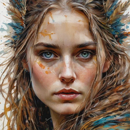 fantasy portrait,faery,mystical portrait of a girl,fantasy art,dryad,faun,faerie,world digital painting,girl portrait,lynx,wild cat,fawn,the enchantress,lioness,digital painting,fae,fawns,portrait of a girl,tiger lily,elven,Photography,General,Natural