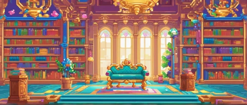 reading room,library,ornate room,bookshelves,old library,bookcase,celsus library,dandelion hall,book store,bookshop,book wall,bookstore,apothecary,librarian,study room,gold castle,treasure hall,the throne,library book,bookworm,Unique,Pixel,Pixel 02