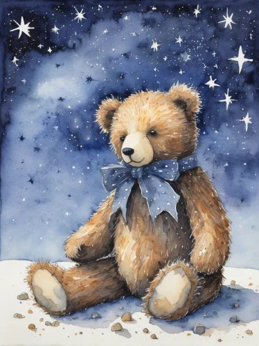 teddy-bear,teddy bear waiting,bear teddy,teddy bear,scandia bear,teddybear,teddy bear crying,ursa major,digiscrap,teddy bears,christmasstars,teddy,little bear,starry sky,teddies,3d teddy,cute bear,plush bear,winter animals,brown bear,Illustration,Paper based,Paper Based 22