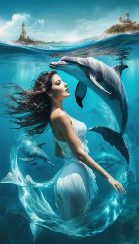 girl with a dolphin,mermaid background,dolphin rider,oceanic dolphins,fantasy picture,dolphin background,dolphins in water,dolphins,dolphin swimming,dolphin-afalina,cetacea,the sea maid,mermaid vectors,believe in mermaids,merfolk,dolphin show,underwater background,dolphin,fantasy art,two dolphins,Photography,Artistic Photography,Artistic Photography 07