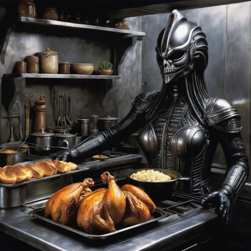 kitchen utensils,cookery,cookware and bakeware,star kitchen,alien,big kitchen,cooktop,kitchenware,cooking utensils,chef,galley,the kitchen,kitchen utensil,cooker,cook ware,aliens,cooks,cooking,extraterrestrial life,dwarf cookin,Conceptual Art,Sci-Fi,Sci-Fi 02