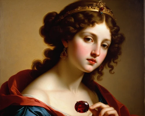 woman eating apple,portrait of a woman,portrait of a girl,woman holding pie,bougereau,woman holding a smartphone,red heart medallion in hand,queen of hearts,la violetta,cepora judith,young woman,romantic portrait,red heart medallion,lacerta,isabella grapes,artemisia,woman with ice-cream,portrait of christi,carpaccio,gift of jewelry,Art,Classical Oil Painting,Classical Oil Painting 33