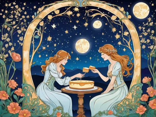 kate greenaway,vintage fairies,fairytales,children's fairy tale,fairy tales,fairy tale,galette des rois,a fairy tale,fairies,tea party,fairytale,celebration of witches,cinderella,fairies aloft,harmonia macrocosmica,gemini,princesses,fairy tale character,fairytale characters,horoscope libra,Illustration,Retro,Retro 13