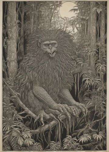 forest king lion,forest man,forest animal,three-toed sloth,woodland animals,charcoal nest,two-toed sloth,forest animals,tree sloth,tamarin,tawny frogmouth owl,female lion,stone lion,puli,quetzal,masai lion,gryphon,woodcut,forest dragon,hand-drawn illustration,Illustration,Black and White,Black and White 28