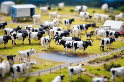 cattle crossing,tilt shift,cattle show,cow herd,livestock,milk cows,livestock farming,holstein cattle,miniature figures,pasture,cows on pasture,diorama,cattle,horse herd,cows,ruminants,alpine pastures,dairy cows,oxen,mountain cows,Unique,3D,Panoramic