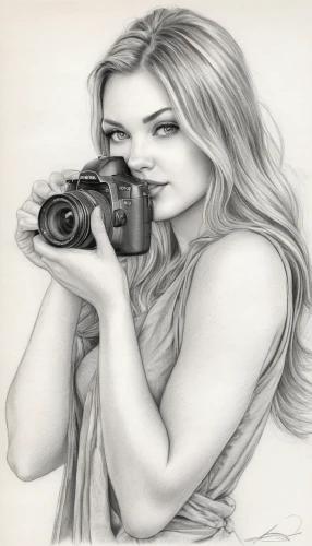 camera illustration,a girl with a camera,camera drawing,the blonde photographer,photographer,slr camera,pencil drawings,pencil drawing,portrait photographers,camera photographer,camerist,charcoal drawing,photo-camera,camera,taking photo,girl drawing,pencil art,nikon,photo painting,photo camera,Illustration,Black and White,Black and White 30