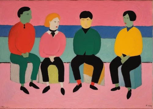 men sitting,group of people,figure group,olle gill,khokhloma painting,picasso,group,braque francais,musicians,seller,three primary colors,oil on canvas,woman sitting,audience,young people,partiture,1965,conversation,popart,social group,Art,Artistic Painting,Artistic Painting 09