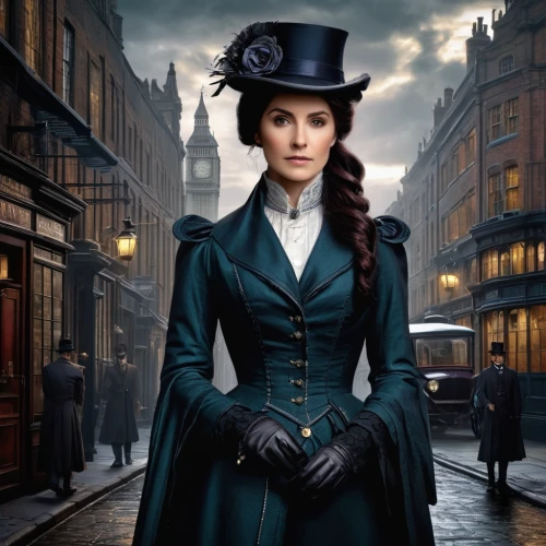 the victorian era,victorian fashion,victorian lady,victorian style,downton abbey,queen anne,victorian,suffragette,british actress,mrs white,the hat of the woman,female doctor,black hat,jane austen,frock coat,the hat-female,holmes,cordwainer,stovepipe hat,girl in a historic way,Conceptual Art,Fantasy,Fantasy 30