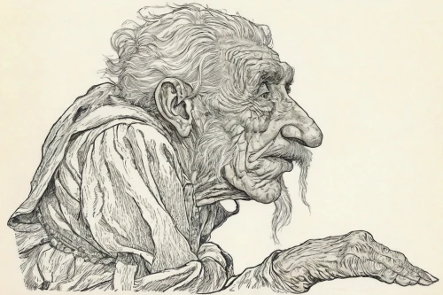 elderly man,old woman,old human,old age,elderly person,old man,elderly lady,old person,pensioner,older person,pencil drawings,pen drawing,jrr tolkien,ballpoint pen,pencil art,chimpanzee,hand-drawn illustration,biro,neanderthal,pencil and paper,Illustration,Black and White,Black and White 28