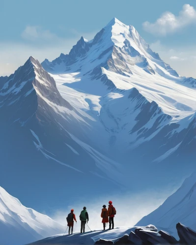 snow mountains,snowy peaks,alpine crossing,mountains,mountain peak,mount everest,high mountains,snow mountain,mountain scene,snowy mountains,giant mountains,everest,mountain world,high alps,breithorn,mountain tundra,moutains,mountain,digital nomads,mountaineers,Conceptual Art,Sci-Fi,Sci-Fi 07