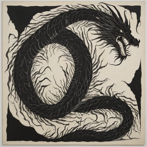 nine-tailed,wyrm,chinese dragon,black dragon,sōjutsu,cool woodblock images,serpent,woodblock prints,ringed-worm,basilisk,woodcut,dragon design,dragon li,dragon,whirlpool pattern,painted dragon,dragon of earth,silkworm,udon,waxworm,Conceptual Art,Oil color,Oil Color 15