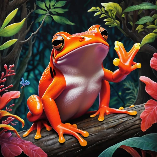 coral finger tree frog,frog background,coral finger frog,red-eyed tree frog,pacific treefrog,shrub frog,golden poison frog,jazz frog garden ornament,squirrel tree frog,wallace's flying frog,poison dart frog,tree frog,frog king,frog figure,tree frogs,woman frog,frog through,barking tree frog,amphibian,frog,Illustration,Abstract Fantasy,Abstract Fantasy 13