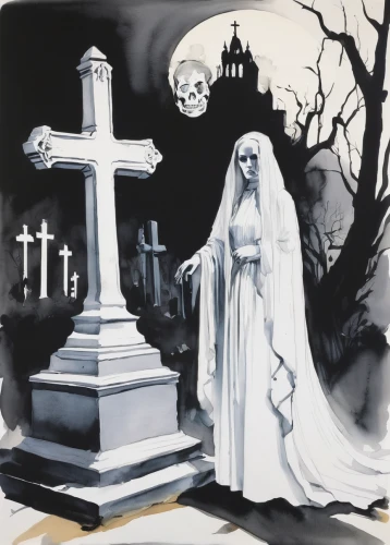 dead bride,dance of death,halloween poster,vintage halloween,cd cover,halloween illustration,grave stones,halloween and horror,tombstones,halloween 2019,halloween2019,burial ground,days of the dead,magnolia cemetery,gravestones,halloween decorating,halloween background,angel of death,graveyard,halloween decoration,Art,Artistic Painting,Artistic Painting 24