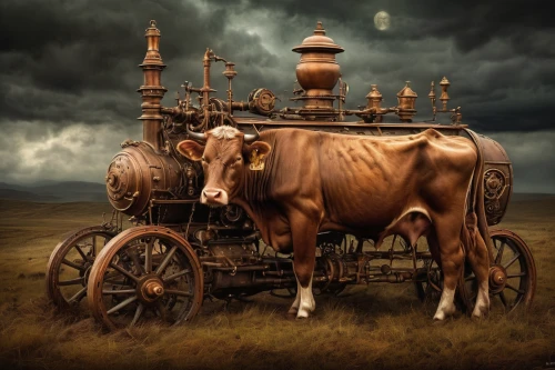 covered wagon,oxcart,ox cart,cart horse,wooden carriage,stagecoach,old wagon train,moottero vehicle,carriage,mode of transport,horse trailer,horse carriage,horse-drawn vehicle,horse-drawn carriage,donkey cart,chariot,handcart,wooden wagon,carriages,barrel organ,Illustration,Realistic Fantasy,Realistic Fantasy 13