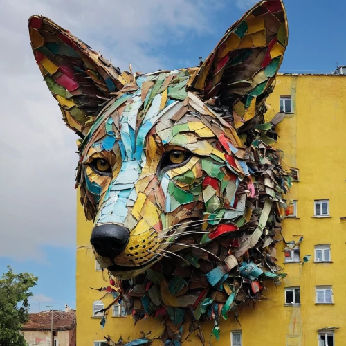 krakow,berlin-kreuzberg,public art,scrap sculpture,berlin,torino,dresden,magdeburg,brno,freiburg,animal head,berlin germany,urban art,szymbark,furta,ferrara,plastic arts,capitoline wolf,color rat,wolves,Conceptual Art,Graffiti Art,Graffiti Art 03