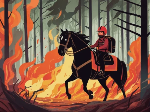 fire horse,forest fire,burned land,fire-fighting,burned mount,game illustration,fire master,fire land,firebrat,forest fires,horseman,woodsman,sweden fire,wildfire,horseback,woman fire fighter,fire fighter,fire background,red chief,fire in the mountains,Illustration,Paper based,Paper Based 27
