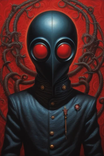 red eyes,black beetle,clockwork,humanoid,bot icon,black ant,black fly,clockmaker,artificial fly,red background,scythe,fire red eyes,surgeon,overtone empire,corroded,the order of the fields,death head,dance of death,mystery book cover,bombyx mori,Illustration,Realistic Fantasy,Realistic Fantasy 18