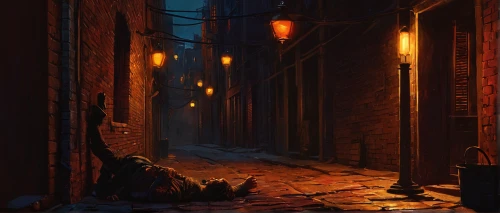 alleyway,alley,old linden alley,narrow street,blind alley,medieval street,night scene,the cobbled streets,rescue alley,alley cat,birch alley,cobblestone,evening atmosphere,the street,gas lamp,world digital painting,slums,street scene,cobble,cobblestones,Conceptual Art,Fantasy,Fantasy 18