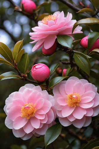 japanese camellia,camelliers,camellias,camellia blossom,camellia,magnolia flowers,magnoliaceae,pink magnolia,fruit blossoms,peach flower,fragrant flowers,camellia sasanqua,magnolia × soulangeana,magnolia tree,pink petals,chinese magnolia,tree blossoms,flowering shrubs,pink flowers,ornamental flowers,Art,Classical Oil Painting,Classical Oil Painting 03