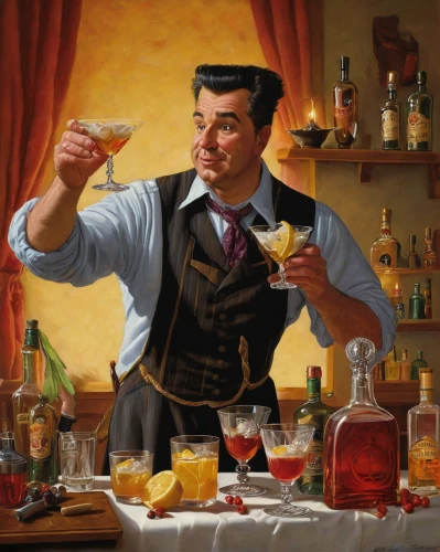 bartender,maraschino,barman,cointreau,classic cocktail,sazerac,apéritif,waiter,old fashioned,liquor bar,cocktails,lincoln cosmopolitan,cocktail,aristocrat,negroni,gentlemanly,apothecary,barmaid,liqueur,bacardi cocktail,Illustration,Realistic Fantasy,Realistic Fantasy 22