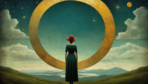 transistor,stargate,golden ring,saturnrings,rings,ellipse,inner planets,ring of brodgar,zodiac sign libra,keyhole,geocentric,dreams catcher,a circle,life is a circle,sci fiction illustration,mirror of souls,portals,circle,magic mirror,solstice,Illustration,Realistic Fantasy,Realistic Fantasy 35