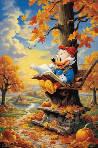 autumn background,autumn theme,autumn icon,fall landscape,robert duncanson,autumn landscape,in the fall,geppetto,fall animals,october,autumn idyll,autumn scenery,pumpkin autumn,the autumn,pinocchio,autumn day,autumn camper,in the autumn,seasonal autumn decoration,autumn mood,Illustration,Retro,Retro 18