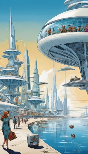 futuristic landscape,futuristic architecture,sci fiction illustration,fantasy city,futuristic,alien world,sci-fi,sci - fi,futuristic art museum,smart city,prospects for the future,airships,sky space concept,sci fi,alien planet,epcot center,utopian,scifi,valerian,science-fiction,Illustration,Abstract Fantasy,Abstract Fantasy 23