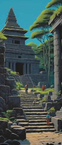 artemis temple,maya civilization,ancient city,ancient buildings,background with stones,temples,maya city,angkor,the ancient world,ancient,ancient civilization,travel poster,candi rara jonggrang,temple,cartoon video game background,poseidons temple,step pyramid,stone background,neo-stone age,ruins,Conceptual Art,Daily,Daily 29