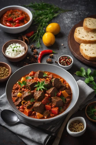 caponata,beef goulash,minestrone,feijoada,ful medames,cassoulet,chicken marengo,goulash,fabada asturiana,chili con carne,navarin,mediterranean cuisine,irish stew,turkish cuisine,pasta e fagioli,jalfrezi,beef bourguignon,food photography,mystic light food photography,ekmek kadayıfı,Photography,Documentary Photography,Documentary Photography 16