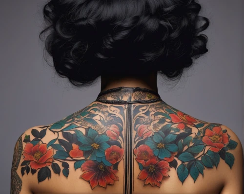 woman's backside,geisha girl,tattoo girl,geisha,body art,vintage asian,back of head,floral japanese,my back,ribs back,lotus tattoo,girl from the back,oriental girl,japanese woman,with tattoo,japanese art,body painting,tattooed,girl in a long dress from the back,painted lady,Photography,Documentary Photography,Documentary Photography 28