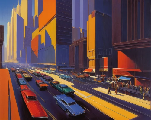 city highway,city scape,cityscape,colorful city,cities,futuristic landscape,metropolis,city blocks,evening city,vanishing point,manhattan,big city,evening traffic,city,boulevard,city cities,city trans,art deco,commute,city life,Conceptual Art,Sci-Fi,Sci-Fi 15