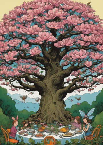 sakura tree,the japanese tree,blossom tree,sakura trees,peach tree,sakura branch,japanese kuchenbaum,cherry blossom tree,japanese sakura background,shirakami-sanchi,flourishing tree,sakura blossom,bodhi tree,tulip tree,flower tree,blooming tree,japanese art,magnolia tree,oriental painting,bonsai,Illustration,Vector,Vector 11