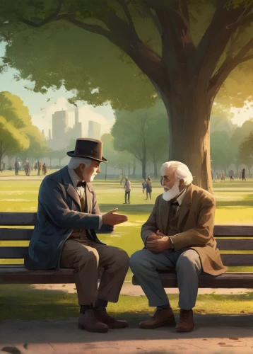 old couple,park bench,man on a bench,churchill and roosevelt,conversation,game illustration,benches,talking,men sitting,old age,grandfather,exchange of ideas,a meeting,bench,community connection,grandpa,mentoring,elderly man,consultation,chatting,Conceptual Art,Fantasy,Fantasy 02