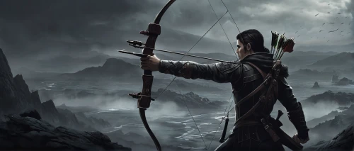 longbow,bow and arrows,massively multiplayer online role-playing game,heroic fantasy,yi sun sin,lone warrior,swordsman,draw arrows,hand draw arrows,scythe,3d archery,bows and arrows,the wanderer,quarterstaff,fantasy art,inward arrows,swordswoman,archery,game illustration,swordsmen,Conceptual Art,Fantasy,Fantasy 34