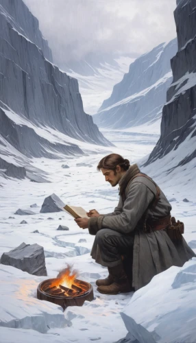 dwarf cookin,thermokarst,baffin island,smelting,northern longear,painting technique,heroic fantasy,ice fishing,salt harvesting,campfires,meticulous painting,biblical narrative characters,the spirit of the mountains,church painting,nordland,the wanderer,game illustration,mountain guide,winter service,tinsmith,Art,Classical Oil Painting,Classical Oil Painting 12