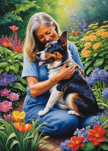 yogananda,oil painting on canvas,oil painting,veterinary,girl with dog,yogananda guru,bach flower therapy,veterinarian,flower painting,oil on canvas,flower animal,caregiver,cat lovers,cloves schwindl inge,carol colman,art painting,companion dog,splendor of flowers,carol m highsmith,a heart for animals,Conceptual Art,Daily,Daily 28