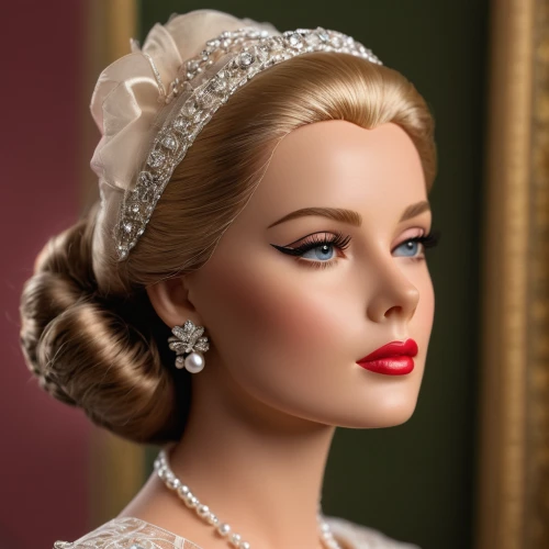 grace kelly,vintage makeup,doll's facial features,bridal accessory,bridal jewelry,great gatsby,realdoll,princess' earring,debutante,vintage doll,elsa,vintage woman,packard patrician,elizabeth ii,madeleine,model years 1960-63,model years 1958 to 1967,pearl necklace,beautiful bonnet,southern belle,Photography,General,Natural