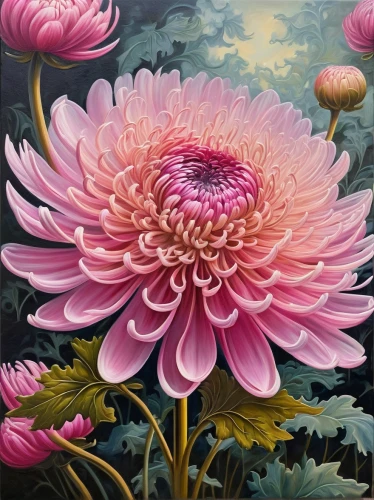 pink chrysanthemum,pink dahlias,dahlia pink,dahlias,dahlia,dahlia bloom,pink chrysanthemums,vancouver dahlia,dahlia dahlia,flower painting,chrysanthemum,celestial chrysanthemum,dahlia flowers,garden dahlia,dahlia flower,star dahlia,pompom dahlia,korean chrysanthemum,chrysanthemums,chrysanths,Illustration,Realistic Fantasy,Realistic Fantasy 40