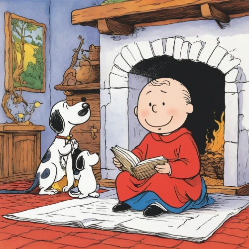snoopy,peanuts,child with a book,reading the newspaper,read a book,boy and dog,relaxing reading,magic book,angelica,reading,dalmatian,little girl reading,child's diary,119,picture book,readers,doo,a book,991,storytelling,Illustration,Children,Children 05