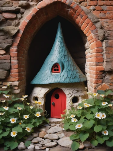 fairy house,fairy door,children's playhouse,miniature house,insect house,fairy chimney,dovecote,fairy village,stone oven,wishing well,charcoal kiln,bee house,vaulted cellar,dog house,bird house,pigeon house,birdhouse,little house,wood doghouse,brick-kiln,Art,Artistic Painting,Artistic Painting 21