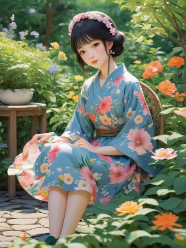 floral japanese,hanbok,mukimono,kimono,japanese kawaii,japanese floral background,japanese doll,japanese woman,sakura florals,kimono fabric,geisha,anime japanese clothing,ao dai,girl in flowers,japan garden,oriental girl,japanese style,japanese idol,青龙菜,kimonos,Illustration,Japanese style,Japanese Style 09