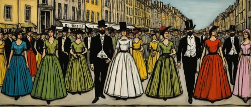 david bates,victorian fashion,sewing silhouettes,procession,suffragette,kate greenaway,women silhouettes,fashion illustration,the carnival of venice,the victorian era,universal exhibition of paris,paris clip art,girl in a long dress,costume design,braque saint-germain,hoopskirt,promenade,mannequin silhouettes,evening dress,olle gill,Art,Artistic Painting,Artistic Painting 01