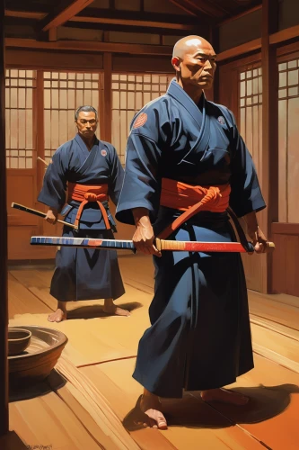 sōjutsu,battōjutsu,daitō-ryū aiki-jūjutsu,shidokan,kenjutsu,aikido,tatami,sambo (martial art),iaijutsu,monks,kajukenbo,japanese martial arts,tsukemono,jujutsu,judo,shorinji kempo,samurai,haidong gumdo,sensei,karate,Conceptual Art,Oil color,Oil Color 04