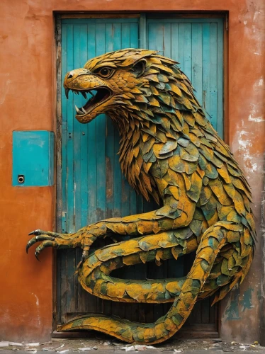 burano,venezia,ferrara,painted dragon,basilisk,viareggio,alghero,l'aquila,terracotta,cagliari,door knocker,lazio,antigua guatemala,murano,liguria,alligator sculpture,modena,veneto,iron door,taormina,Conceptual Art,Graffiti Art,Graffiti Art 03