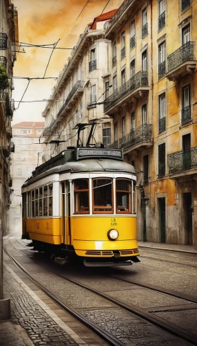 the lisbon tram,street car,trolleybus,trolley bus,trolleybuses,tram,tramway,cablecar,tram car,trolley train,lisbon,yellow car,cable car,streetcar,trolley,tram road,lisboa,cable cars,yellow taxi,e-car in a vintage look,Conceptual Art,Daily,Daily 32